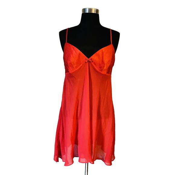 Victoria’s Secret Women's Red Lingerie Nightie Dress Size Medium - Picture 1 of 6